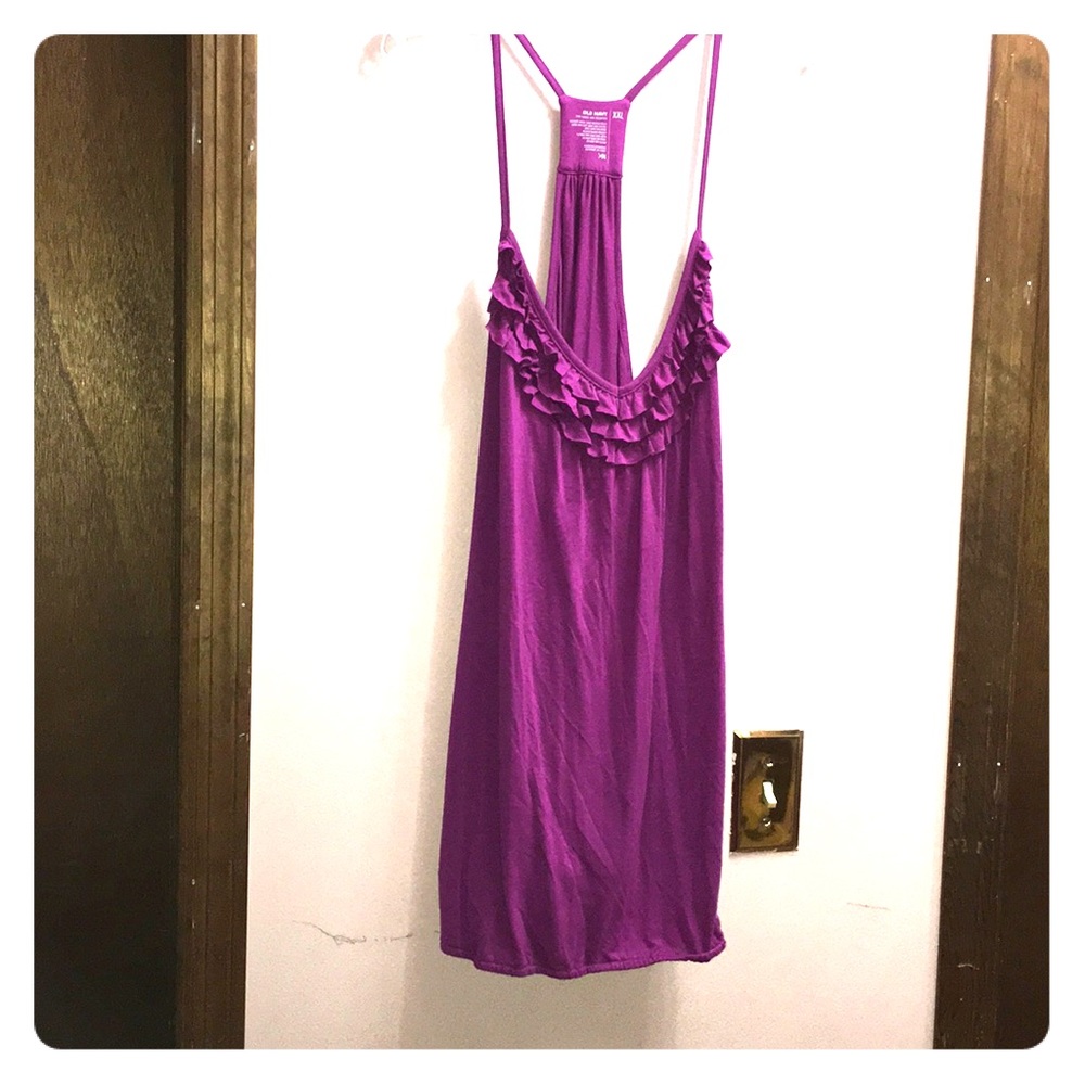 Racer Back Ruffle Tank Top